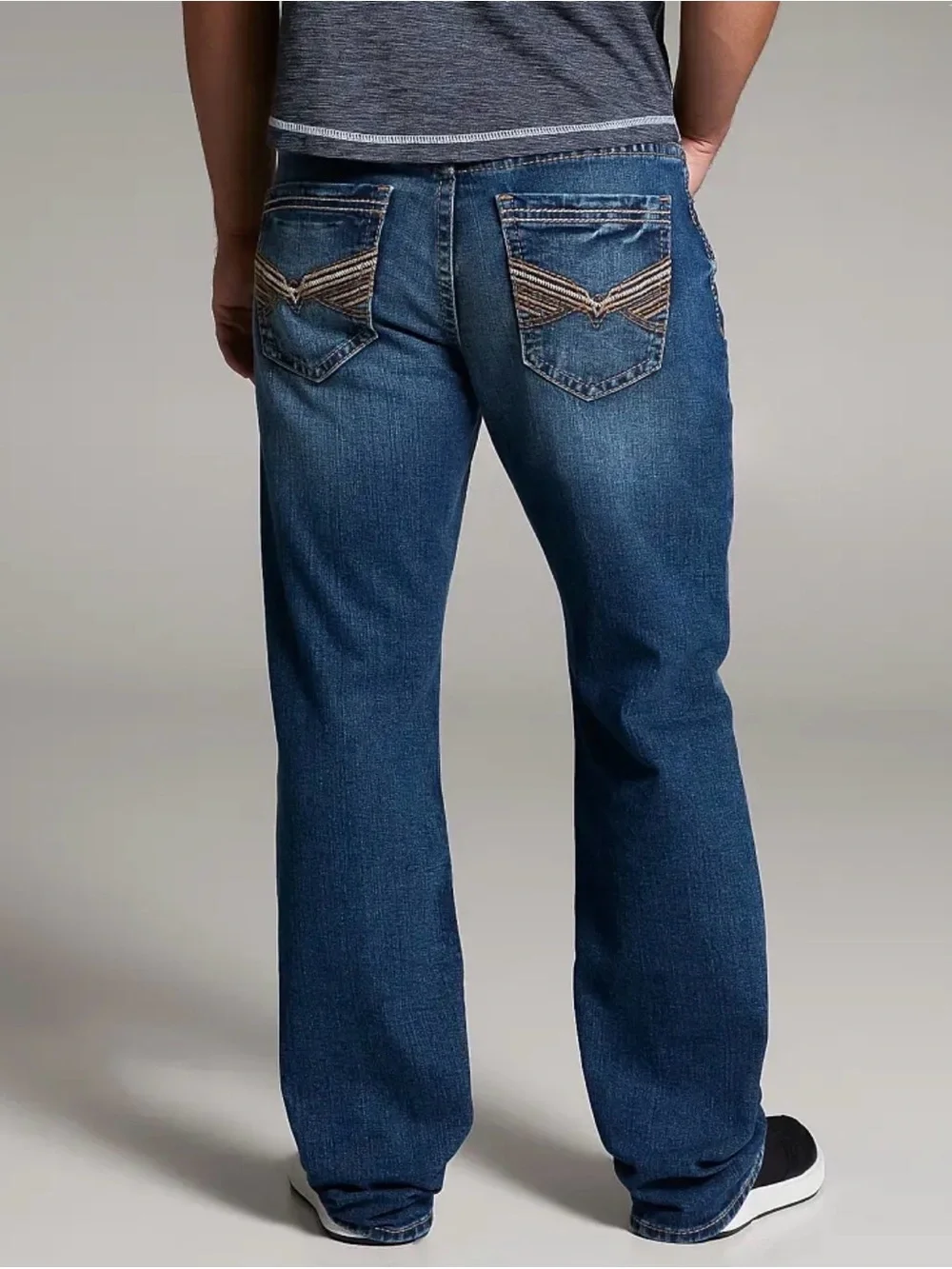 BKE Tyler Straight Stretch Jeans Mens 36XL Blue Distressed Denim Pants